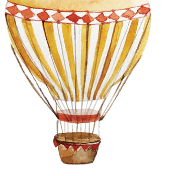 Vintage Orange Hot Air Balloon Art Print
