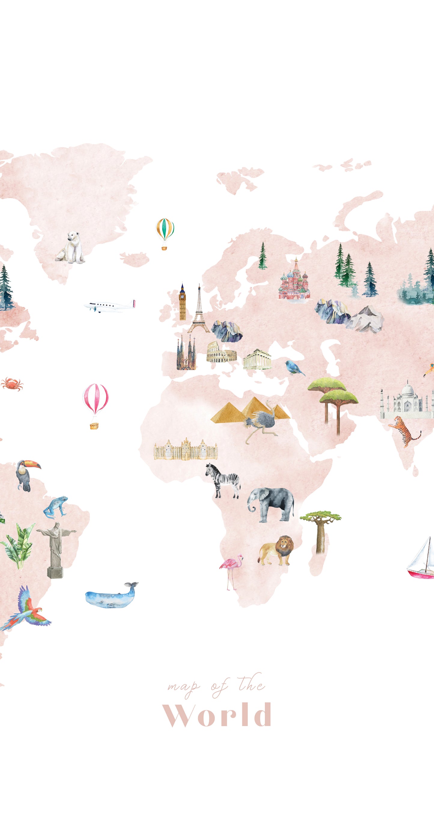 Travel World Map Art Print