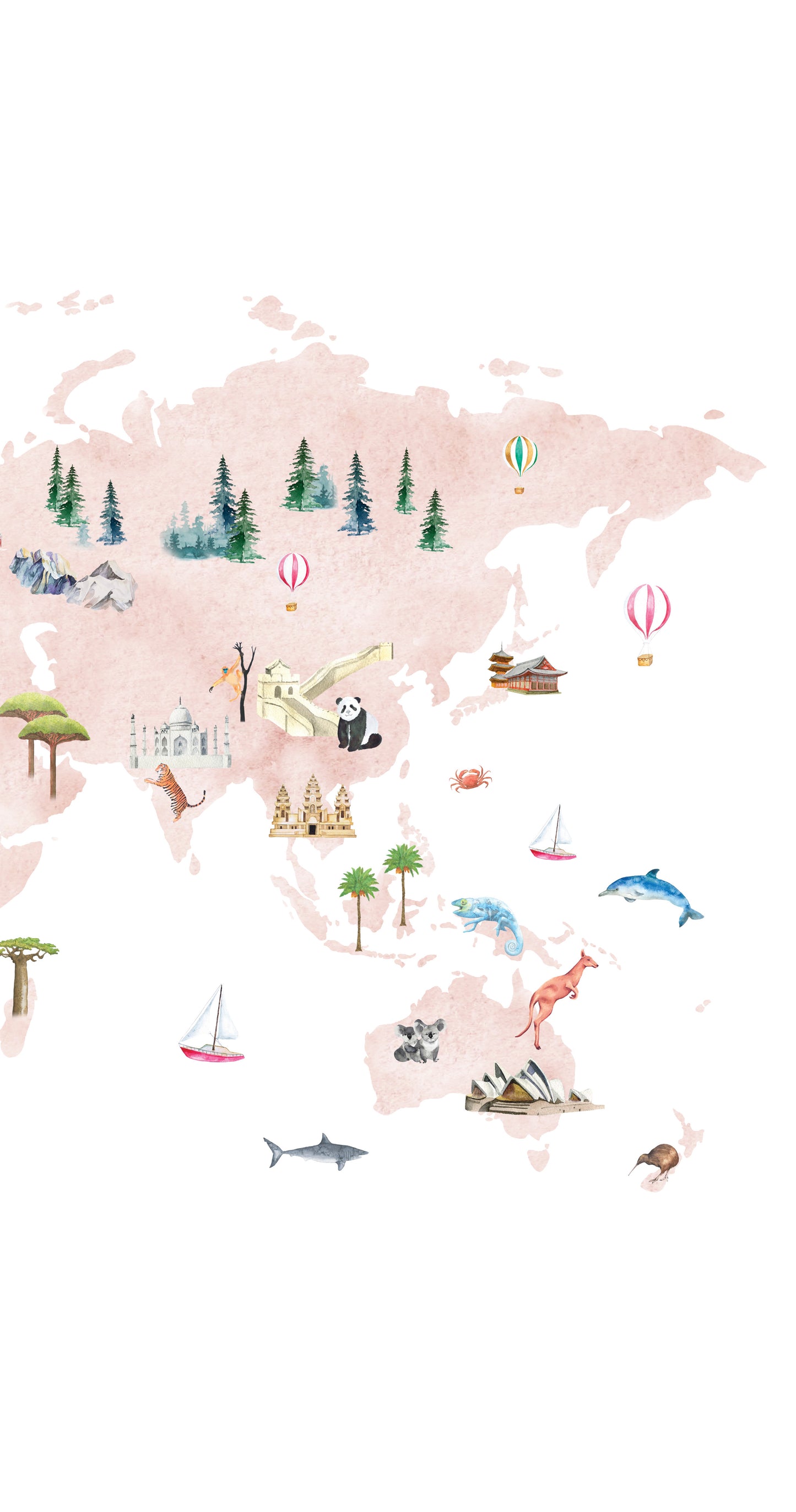 Travel World Map Art Print
