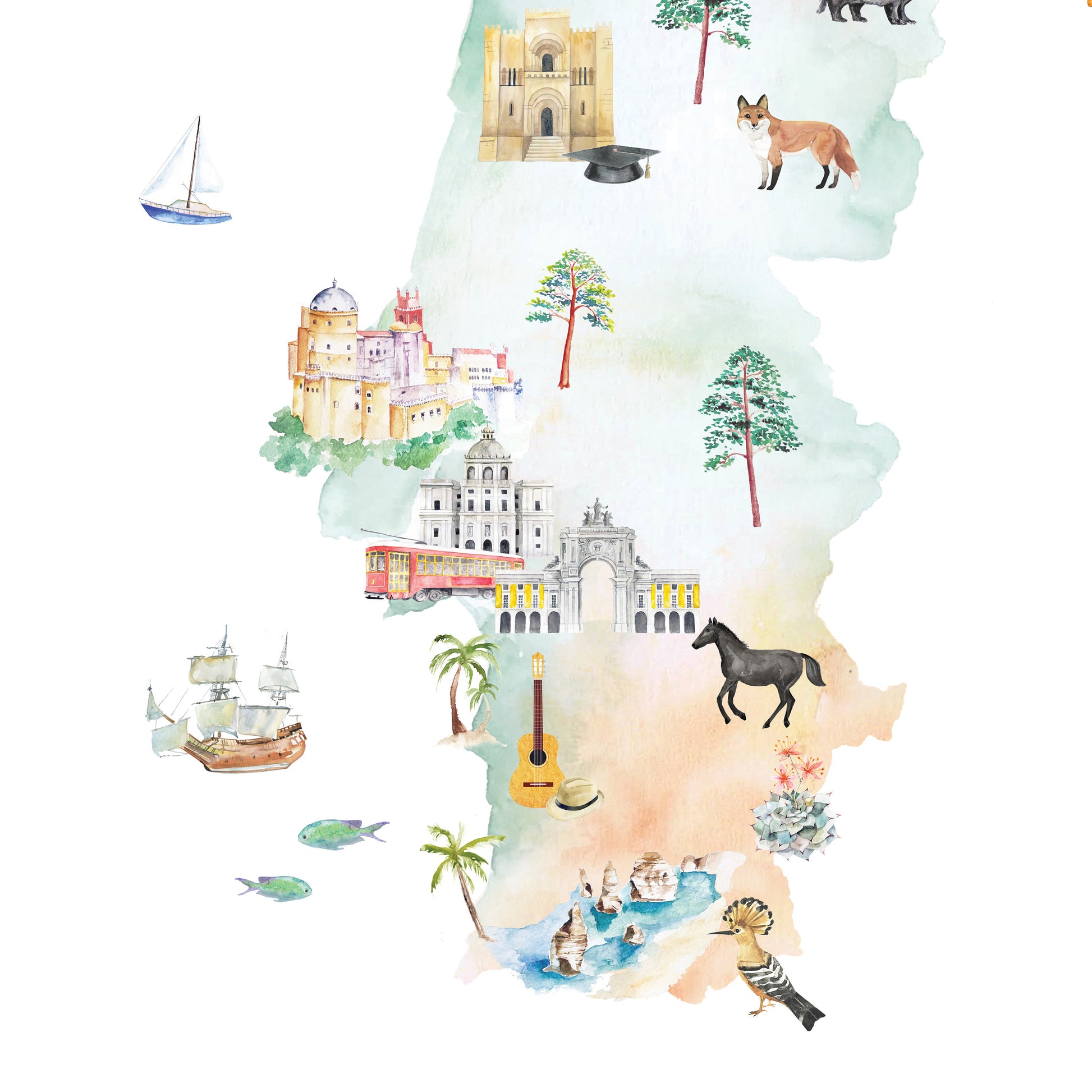 Mapa de Portugal - Lusa Mater